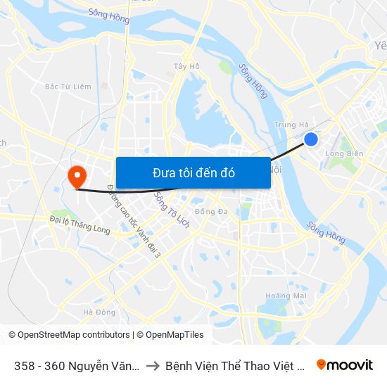 358 - 360 Nguyễn Văn Cừ to Bệnh Viện Thể Thao Việt Nam map