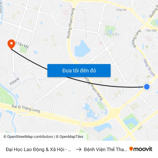 Đại Học Lao Động & Xã Hội - 43 Trần Duy Hưng to Bệnh Viện Thể Thao Việt Nam map