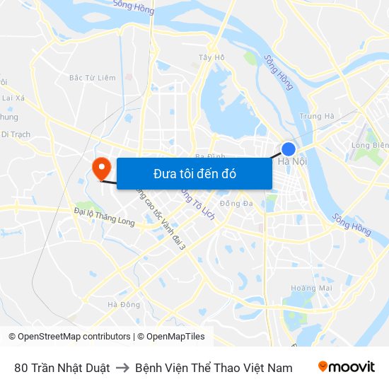 80 Trần Nhật Duật to Bệnh Viện Thể Thao Việt Nam map