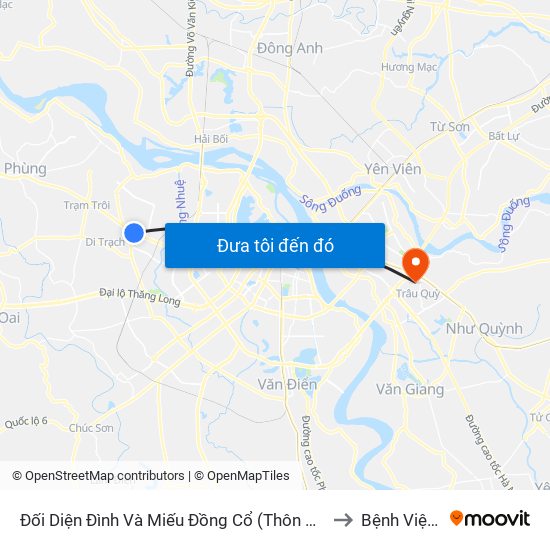 Đối Diện Đình Và Miếu Đồng Cổ (Thôn Nguyên Xá) - Đường 32 to Bệnh Viện Thú Y map