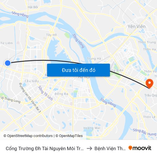 Cổng Trường Đh Tài Nguyên Môi Trường to Bệnh Viện Thú Y map