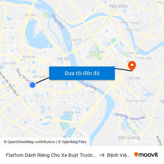 Flatfom Dành Riêng Cho Xe Buýt Trước Nhà 45 Đường Láng to Bệnh Viện Thú Y map