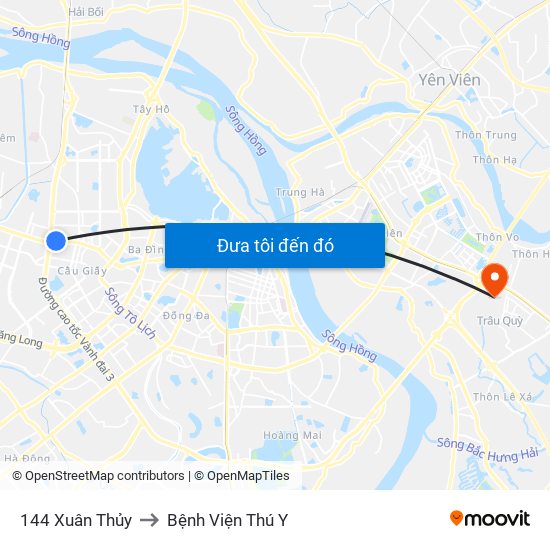 Gần Nhà Sách Sư Phạm (Đại Học Sư Phạm Hà Nội) - 136 Xuân Thủy to Bệnh Viện Thú Y map