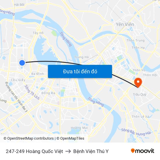 247-249 Hoàng Quốc Việt to Bệnh Viện Thú Y map