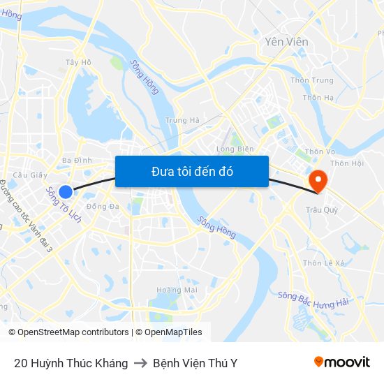 20 Huỳnh Thúc Kháng to Bệnh Viện Thú Y map