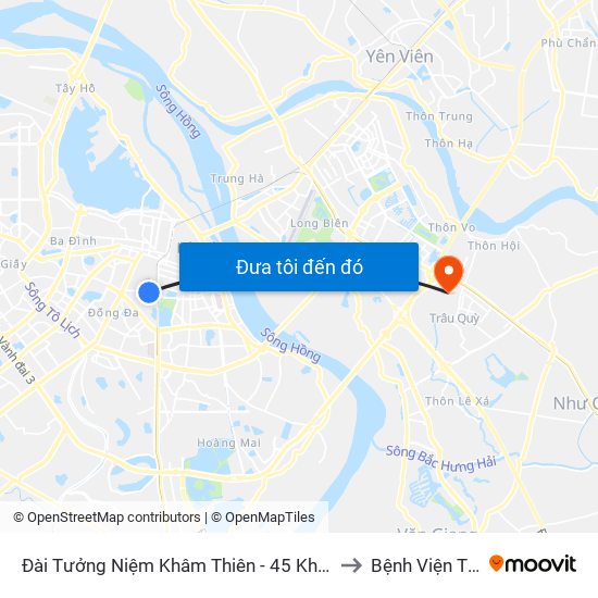 Đài Tưởng Niệm Khâm Thiên - 45 Khâm Thiên to Bệnh Viện Thú Y map