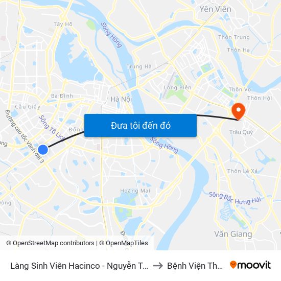Làng Sinh Viên Hacinco - Nguyễn Tuân to Bệnh Viện Thú Y map