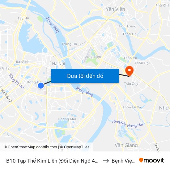 B10 Tập Thể Kim Liên (Đối Diện Ngõ 46b Phạm Ngọc Thạch) to Bệnh Viện Thú Y map