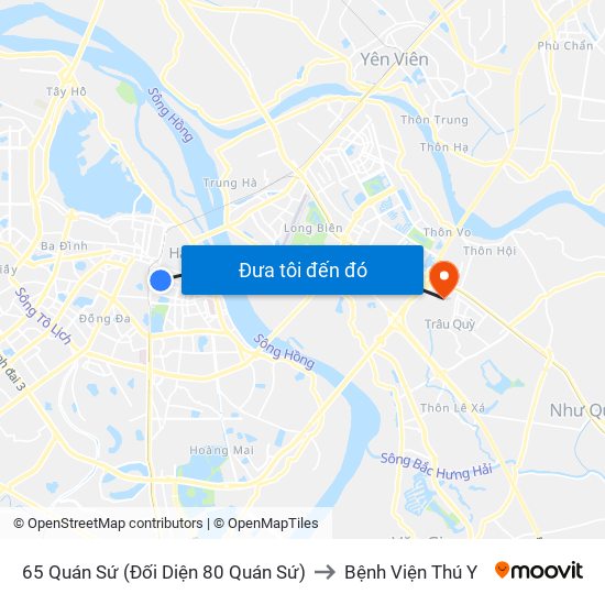 65 Quán Sứ (Đối Diện 80 Quán Sứ) to Bệnh Viện Thú Y map