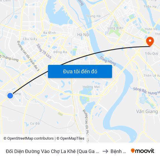 Đối Diện Đường Vào Chợ La Khê (Qua Ga Metro La Khê) - 405 Quang Trung (Hà Đông) to Bệnh Viện Thú Y map