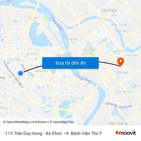 113 Trần Duy Hưng - Bộ Khcn to Bệnh Viện Thú Y map