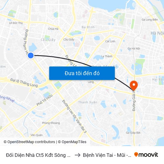 Đối Diện Nhà Ct5 Kđt Sông Đà Mỹ Đình - Phạm Hùng to Bệnh Viện Tai - Mũi - Họng Trung Ương map