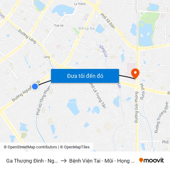 Ga Thượng Đình - Nguyễn Trãi to Bệnh Viện Tai - Mũi - Họng Trung Ương map