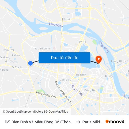 Đối Diện Đình Và Miếu Đồng Cổ (Thôn Nguyên Xá) - Đường 32 to Paris Miki Vietnam map