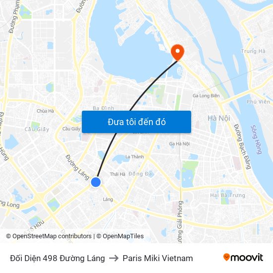 Đối Diện 498 Đường Láng to Paris Miki Vietnam map