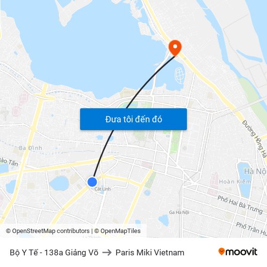 Bộ Y Tế - 138a Giảng Võ to Paris Miki Vietnam map