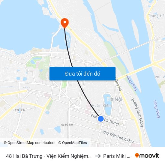 48 Hai Bà Trưng - Viện Kiểm Nghiệm Thuốc Trung Ương to Paris Miki Vietnam map