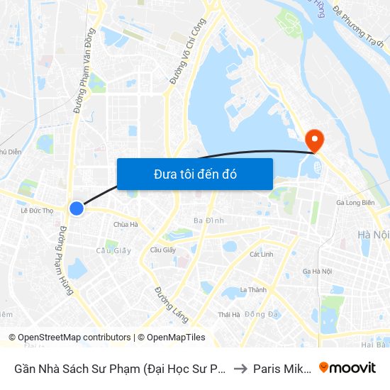 Gần Nhà Sách Sư Phạm (Đại Học Sư Phạm Hà Nội) - 136 Xuân Thủy to Paris Miki Vietnam map