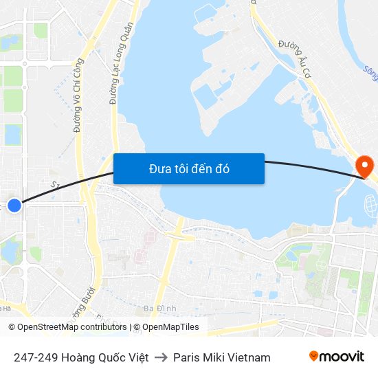 247-249 Hoàng Quốc Việt to Paris Miki Vietnam map