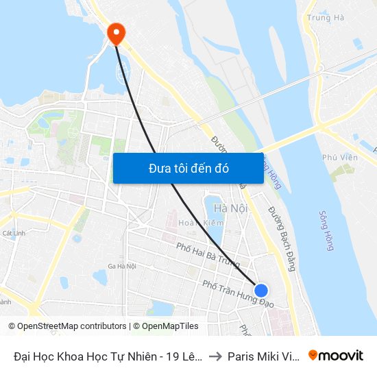 Đại Học Khoa Học Tự Nhiên - 19 Lê Thánh Tông to Paris Miki Vietnam map