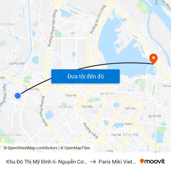 Khu Đô Thị Mỹ Đình Ii- Nguyễn Cơ Thạch to Paris Miki Vietnam map