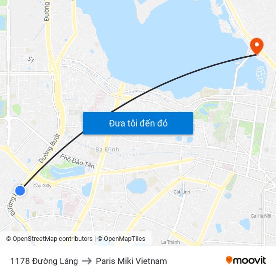 1178 Đường Láng to Paris Miki Vietnam map