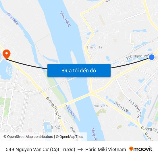 549 Nguyễn Văn Cừ (Cột Trước) to Paris Miki Vietnam map