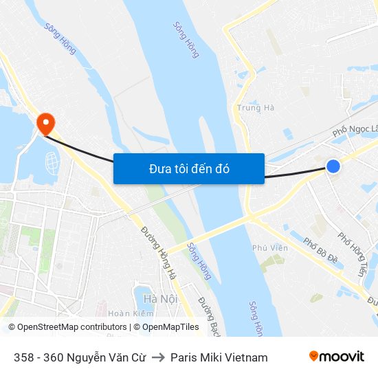 358 - 360 Nguyễn Văn Cừ to Paris Miki Vietnam map