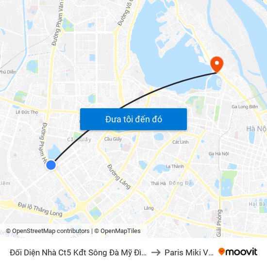 Đối Diện Nhà Ct5 Kđt Sông Đà Mỹ Đình - Phạm Hùng to Paris Miki Vietnam map