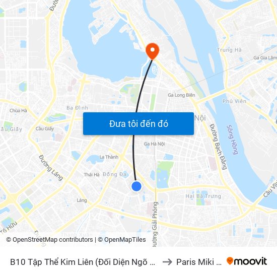 B10 Tập Thể Kim Liên (Đối Diện Ngõ 46b Phạm Ngọc Thạch) to Paris Miki Vietnam map