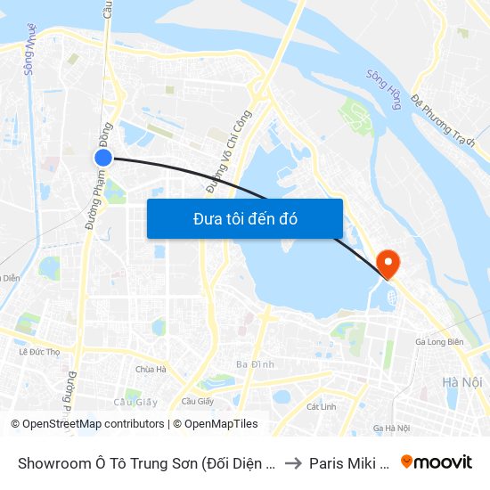 Showroom Ô Tô Trung Sơn (Đối Diện 315 Phạm Văn Đồng) to Paris Miki Vietnam map