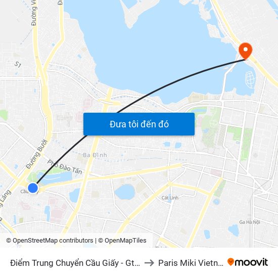 Điểm Trung Chuyển Cầu Giấy - Gtvt 02 to Paris Miki Vietnam map
