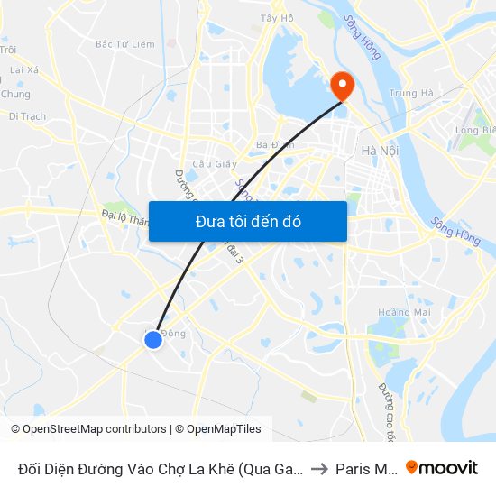 Đối Diện Đường Vào Chợ La Khê (Qua Ga Metro La Khê) - 405 Quang Trung (Hà Đông) to Paris Miki Vietnam map