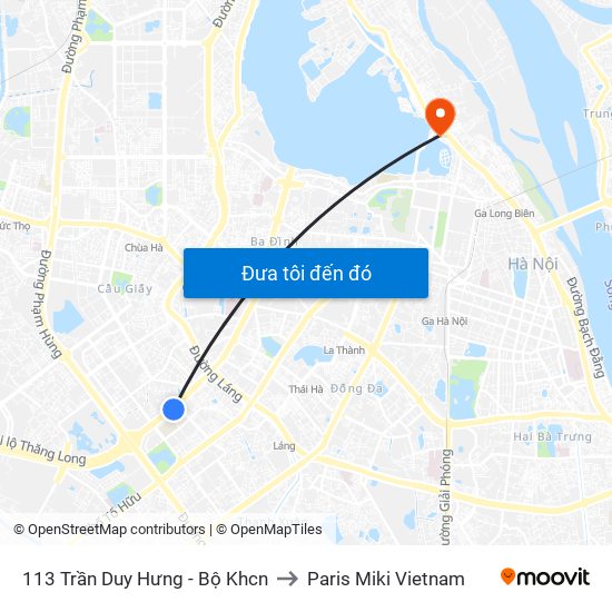 113 Trần Duy Hưng - Bộ Khcn to Paris Miki Vietnam map