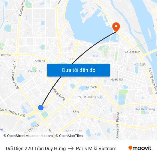 Đối Diện 220 Trần Duy Hưng to Paris Miki Vietnam map