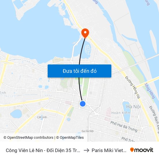 Công Viên Lê Nin - Đối Diện 35 Trần Phú to Paris Miki Vietnam map