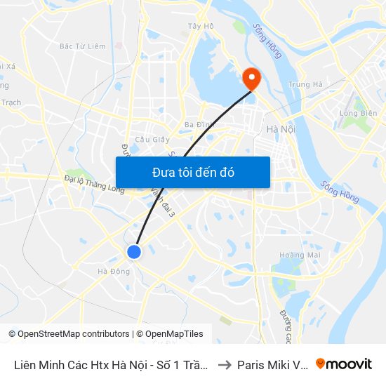 Liên Minh Các Htx Hà Nội - Số 1 Trần Phú (Hà Đông) to Paris Miki Vietnam map