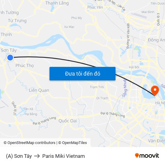 (A) Sơn Tây to Paris Miki Vietnam map