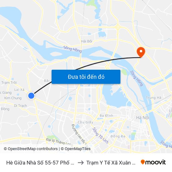 Hè Giữa Nhà Số 55-57 Phố Nhổn to Trạm Y Tế Xã Xuân Canh map