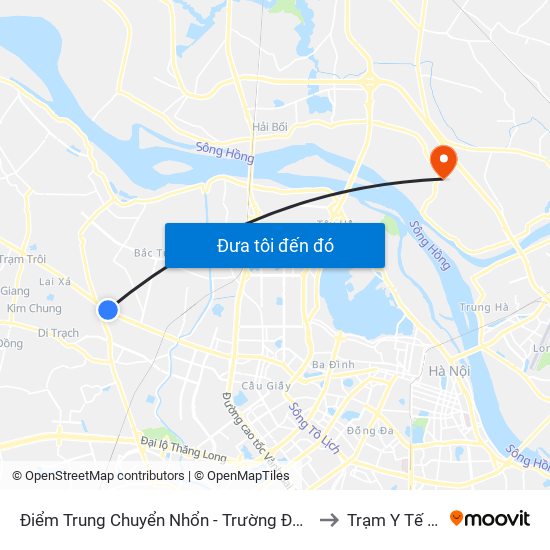 Điểm Trung Chuyển Nhổn - Trường Đại Học Công Nghiệp Hà Nội - Đường 32 to Trạm Y Tế Xã Xuân Canh map