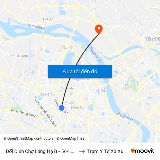 Đối Diện Chợ Láng Hạ B - 564 Đường Láng to Trạm Y Tế Xã Xuân Canh map