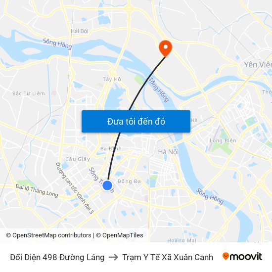 Đối Diện 498 Đường Láng to Trạm Y Tế Xã Xuân Canh map