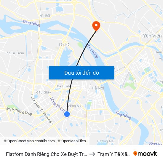 Flatfom Dành Riêng Cho Xe Buýt Trước Nhà 45 Đường Láng to Trạm Y Tế Xã Xuân Canh map