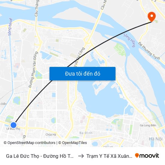 Ga Lê Đức Thọ - Đường Hồ Tùng Mậu to Trạm Y Tế Xã Xuân Canh map