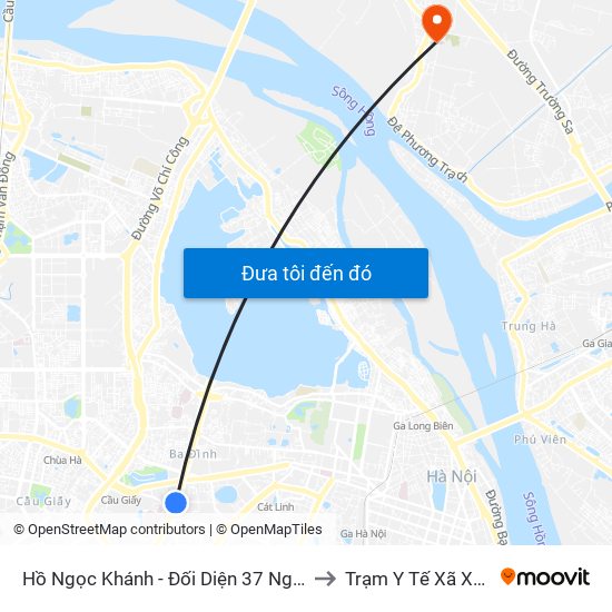 Hồ Ngọc Khánh - Đối Diện 37 Nguyễn Chí Thanh to Trạm Y Tế Xã Xuân Canh map