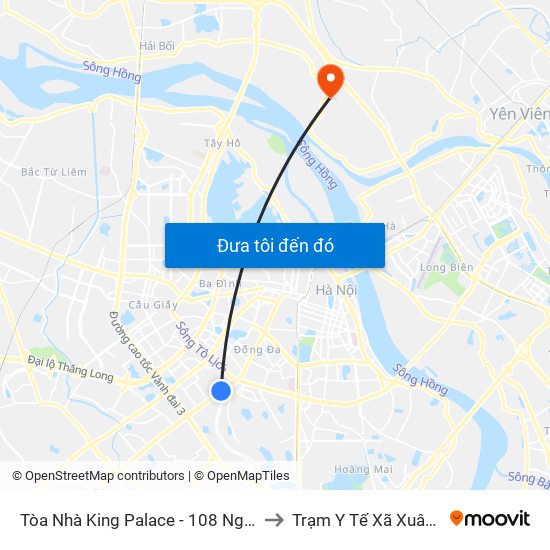Tòa Nhà King Palace - 108 Nguyễn Trãi to Trạm Y Tế Xã Xuân Canh map
