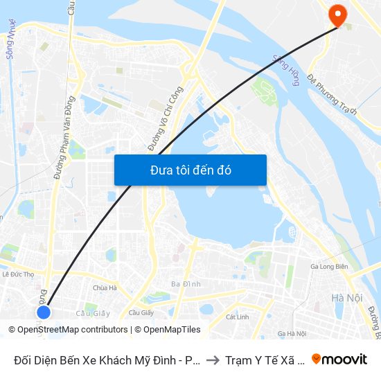 Đối Diện Bến Xe Khách Mỹ Đình - Phạm Hùng (Cột Trước) to Trạm Y Tế Xã Xuân Canh map