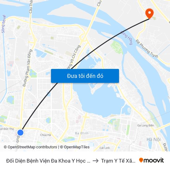 Nhà Máy Nước Mai Dịch - Phạm Hùng to Trạm Y Tế Xã Xuân Canh map