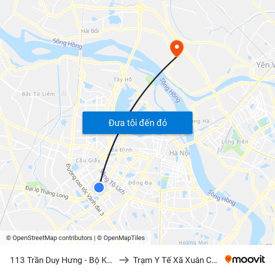 113 Trần Duy Hưng - Bộ Khcn to Trạm Y Tế Xã Xuân Canh map