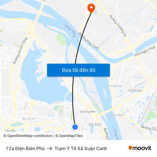 12a Điện Biên Phủ to Trạm Y Tế Xã Xuân Canh map